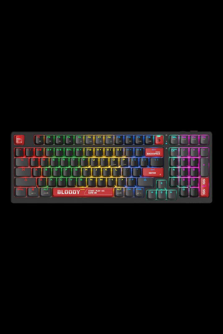 Image of Electronics Accessories. Productname: Bloody WS98 Bloody Red 80% Dual Core Wireless Mechanical Keyboard in Bloody Red colour by brand - BLOODY