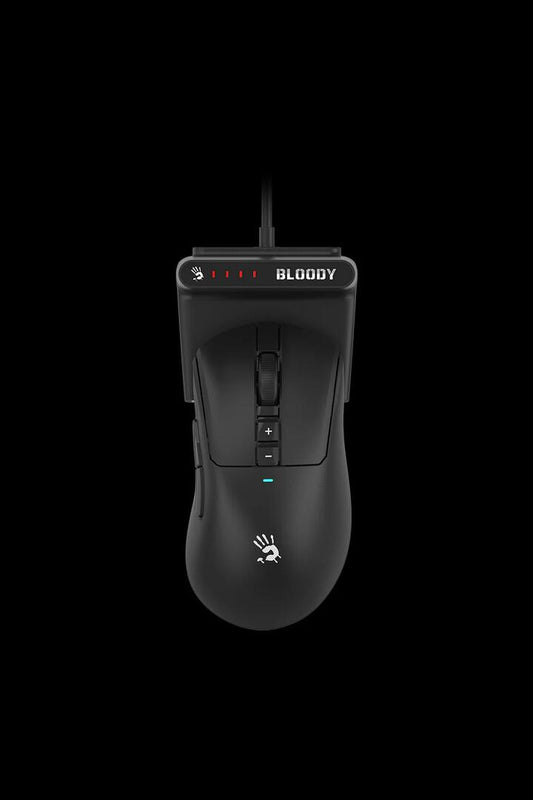 Image of Electronics Accessories. Productname: Bloody R73 Ultra Duo WaveLink Black Right-Hand 1ms Dual Mode Quick-Charge Indicator Gaming Mouse in Black colour by brand - BLOODY