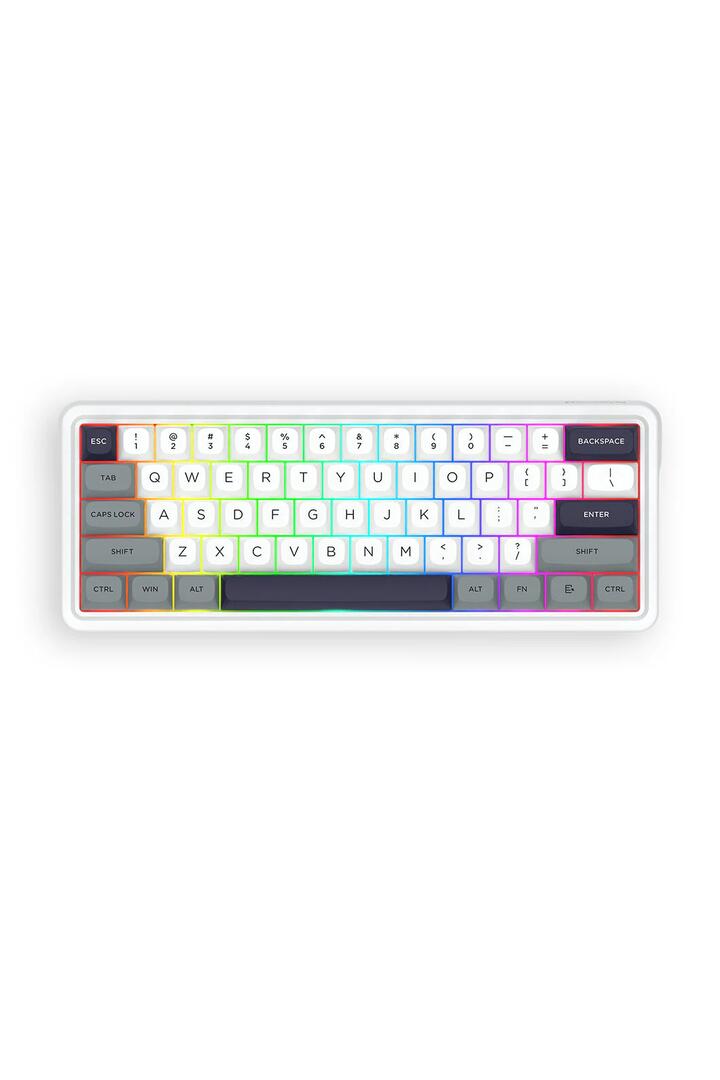 Image of Electronics Accessories. Productname: Redragon K730WGP RGB Pro Draconic V2 Grey 60% Gasket Wireless Mechanical Keyboard in Grey colour by brand - REDRAGON