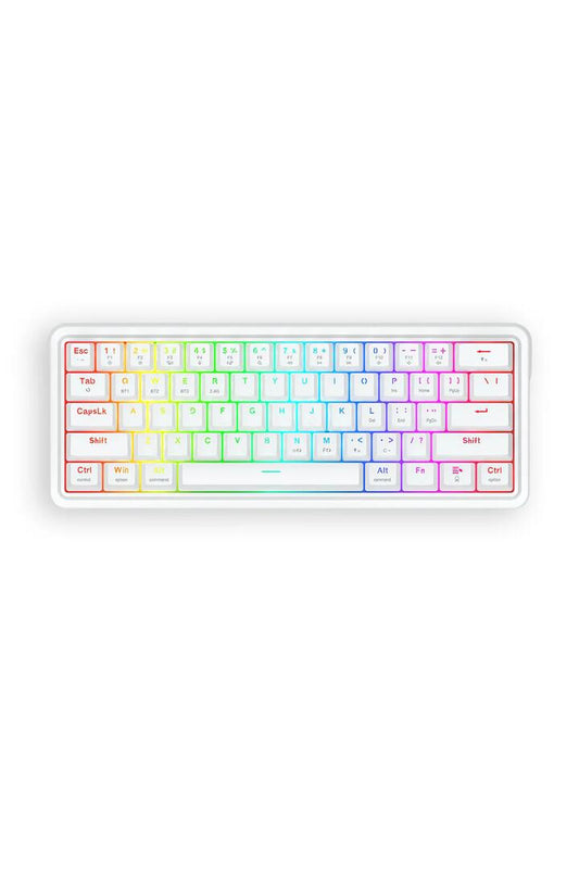 Image of Electronics Accessories. Productname: Redragon K730W RGB Pro Draconic V2 White 60% Gasket Wireless Mechanical Keyboard in White colour by brand - REDRAGON