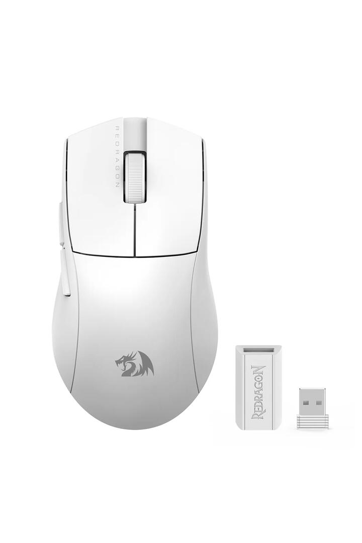 Image of Mice & Trackballs. Product name - Redragon M916W-STD K1ng Standard White Ultra-Light Tri-Mode 16000 DPI Gaming Mouse in White colour by brand - REDRAGON