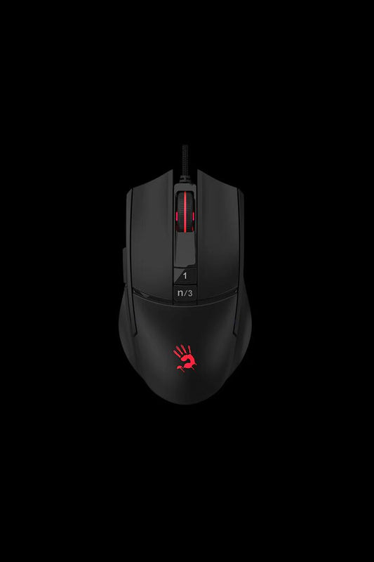 Image of Electronics Accessories. Productname: Bloody L65 Max-AC Stone Black Lightweight Honeycomb RGB 12,000 CPI Gaming Mouse in Stone Black colour by brand - BLOODY