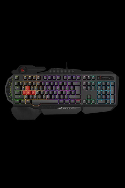 Image of Computer Accessories. Productname: Bloody B310N Black USB Wired Full-Size Neon Backlit Gaming Keyboard in Black colour by brand - BLOODY