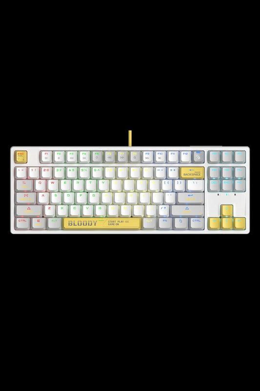 Image of Electronics Accessories. Productname: Bloody S87 Energy White TKL BLMS Mechanical Keyboard in Energy White colour by brand - BLOODY