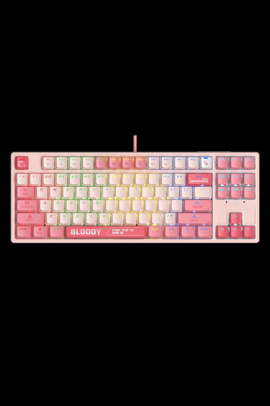 Image of Electronics Accessories. Productname: Bloody S87 Energy Pink TKL BLMS Mechanical Keyboard in Energy Pink colour by brand - BLOODY