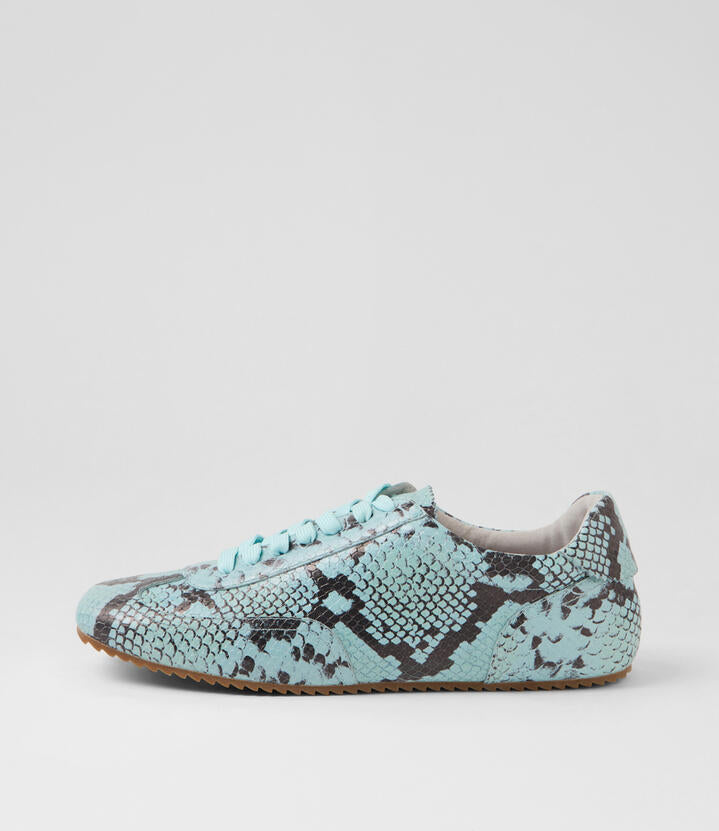 Image of Sneakers. Productname: Liloa Pale Blue Snake Leather Sneakers in Pale Blue colour by brand - MOLLINI