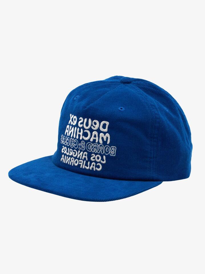 Image of Hats. Productname: Deus Squeak Cord Cap ONE SIZE Cobalt in Cobalt colour by brand - Deus