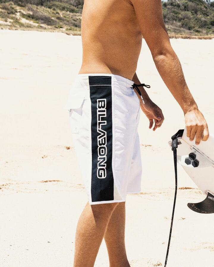Image of Swimwear. Product name - Billabong Mens Dbah Bio Wave Pro Performance 21" Boardshorts White Vintage in White Vintage colour by brand - Billabong