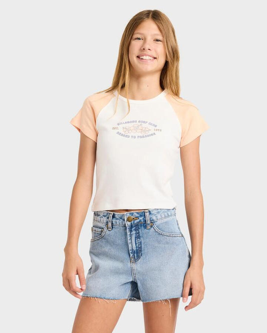 Image of T-Shirts. Product name - Billabong Girls 6-16 Surf Club T-Shirt Salt Crystal in Salt Crystal colour by brand - Billabong