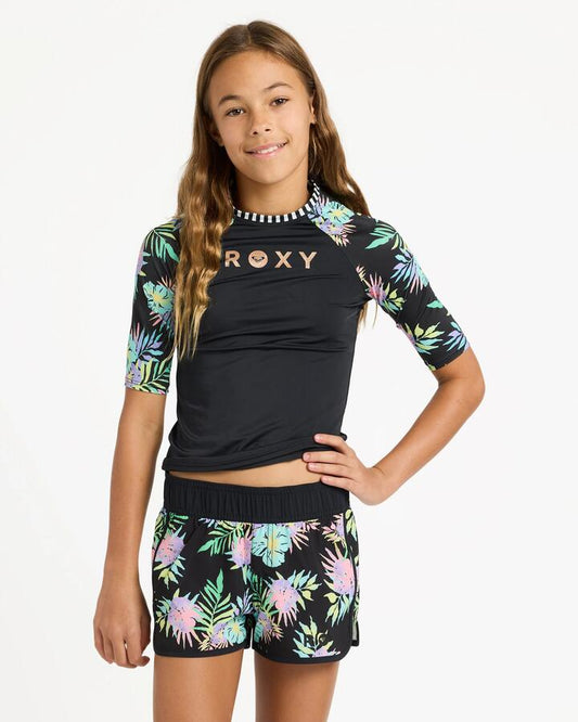 Image of Swimwear. Productname: roxy Girls 6-16 Good Waves Only Boardshorts Anthracite Aquarella Active Rg - in Anthracite Aquarella Active Rg colour by brand - Roxy