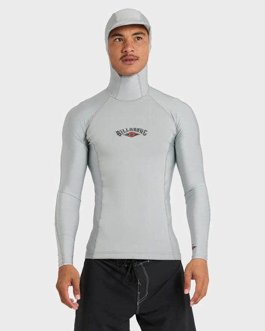 Image of a model wearing Outerwear. Productname: billabong - Mens Absolute Natural Wetsuit Jacket - Cool Grey - in Cool Grey colour by brand - billabong