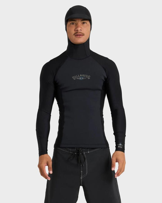 Image of a model wearing Outerwear. Productname: billabong - Mens Absolute Natural Wetsuit Jacket - Black - in Black colour by brand - billabong