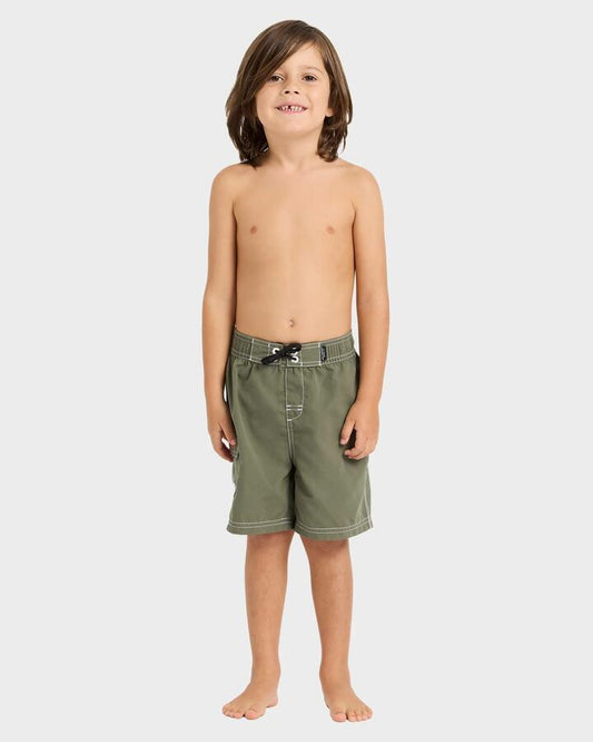 Image of Swimwear. Product name - Billabong Boys 0-7 Throw On Boardshorts Cypress Green in Cypress Green colour by brand - Billabong