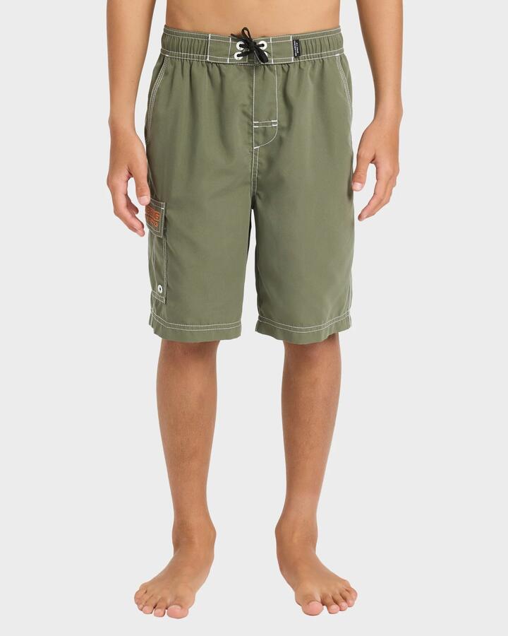Image of Swimwear. Productname: billabong - Boys 8-16 Throw On Boardshorts - Cypress Green - in Cypress Green colour by brand - billabong