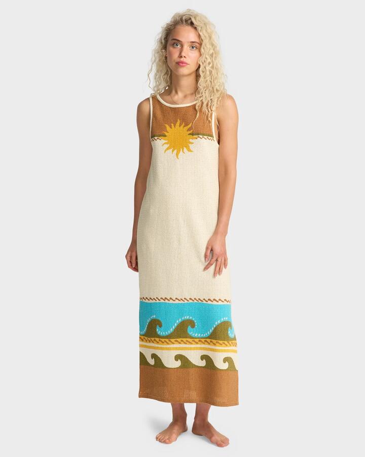 Image of Dresses. Product name - Billabong Womens Solar Babe Midi Dress Caramel Cafe in Caramel Cafe colour by brand - Billabong