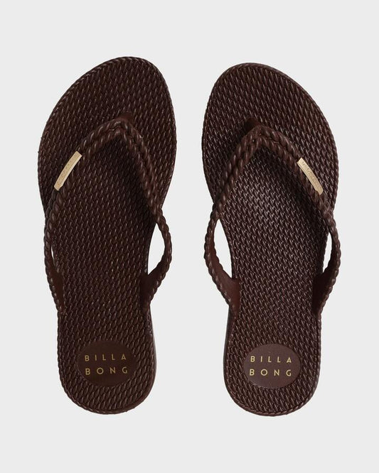 Image of Sandals. Productname: billabong - Womens Kick Back Solid Thongs - Teak - in Teak colour by brand - billabong