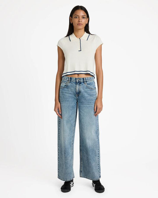 Image of Jeans. Productname: rvca - Womens Loosey Denim Jeans - Balsam - in Balsam colour by brand - rvca
