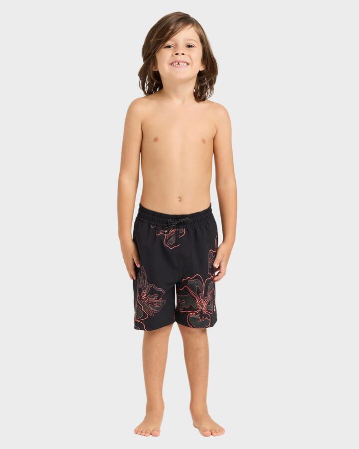 Image of Swimwear. Product name - Billabong Toddlers Sundays Layback 16" Boardshorts Black - in Black colour by brand - Billabong