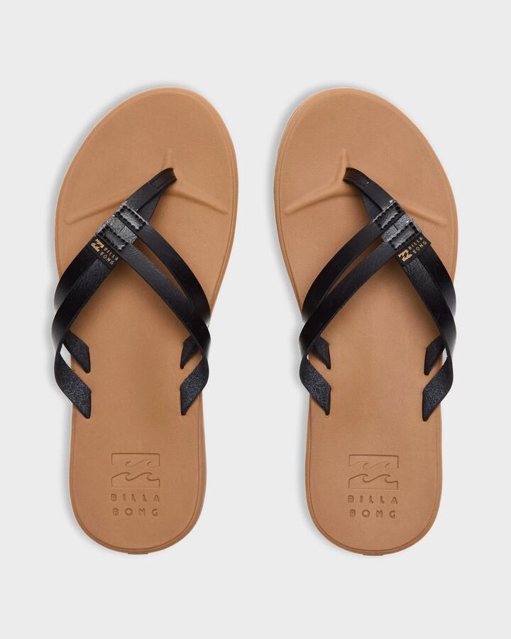 Image of Sandals. Product name - Billabong Womens Olivia Recovery Strappy Thongs Black/Tan in Black/Tan colour by brand - Billabong
