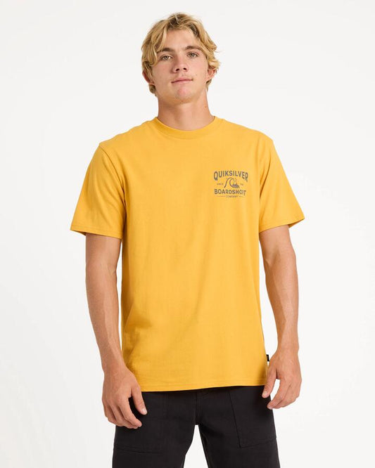 Image of T-Shirts. Product name - Quiksilver Mens Odd Balls T-Shirt Mineral Yellow in Mineral Yellow colour by brand - Quiksilver