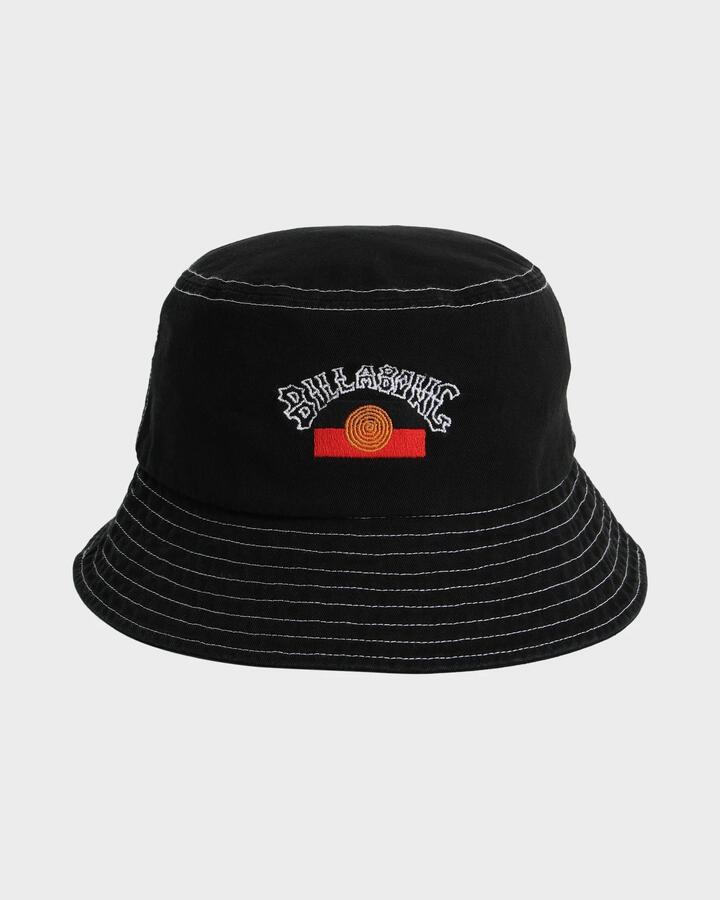 Image of Hats. Product name - Billabong Mens Otis Flag Bucket Hat Black in Black colour by brand - Billabong