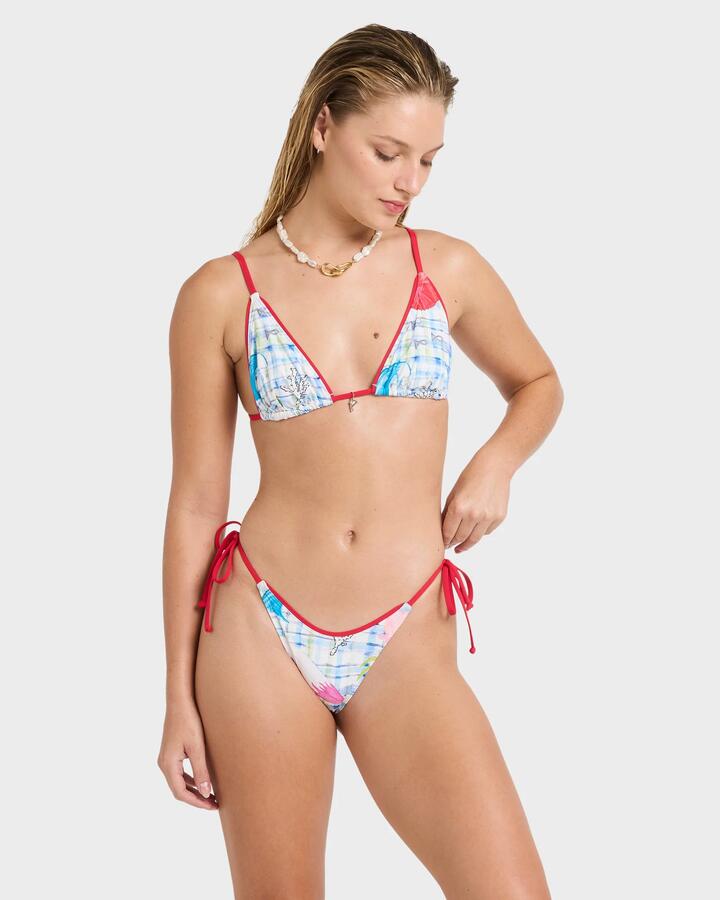 Image of Swimwear. Product name - Billabong Womens Lottie Hall Ts Medium Bikini Bottom White Multi in White Multi colour by brand - Billabong