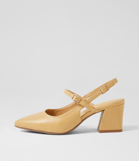 Image of Heels. Productname: Mitkat Butter Leather Heels in Butter colour by brand - MIDAS