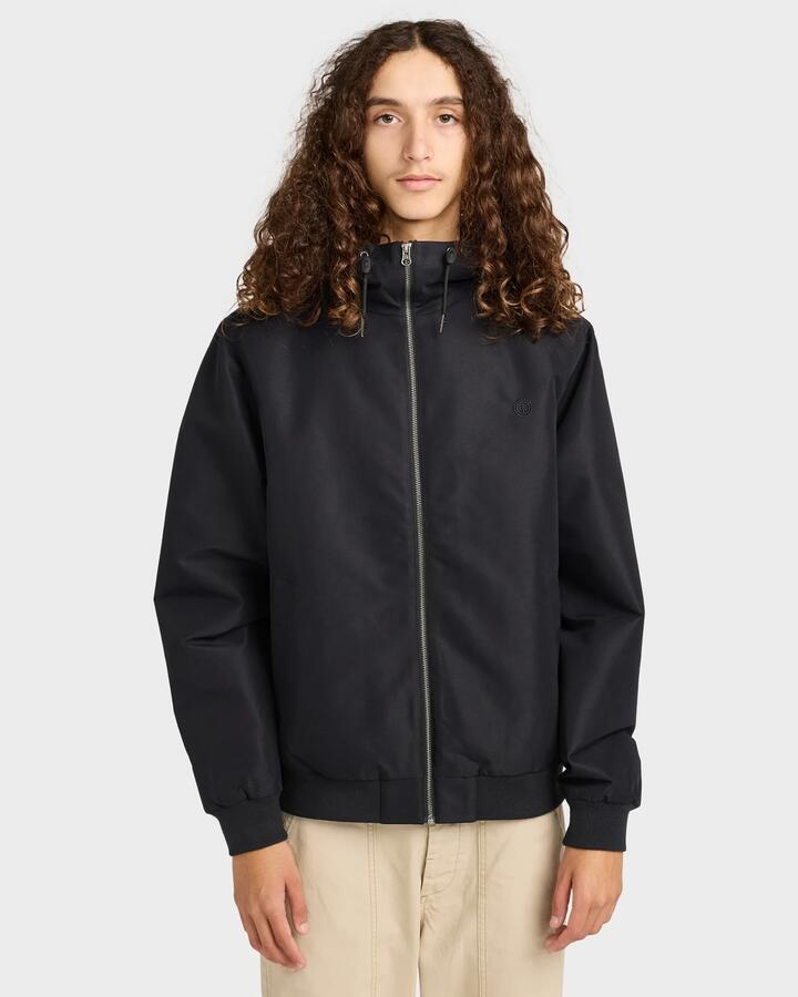 Image of a model wearing Outerwear. Productname: element Mens Dulcey Bomber Jacket Flint Black - in Flint Black colour by brand - Element
