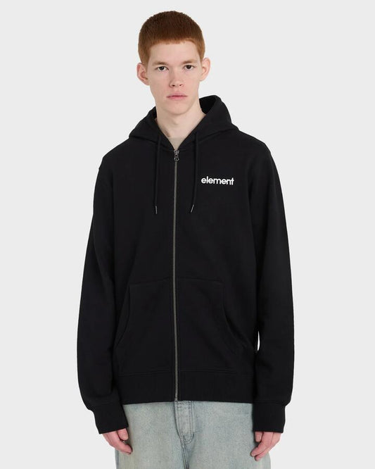 Image of a model wearing Outerwear. Productname: element Mens Future Nature Zipped Sweatshirt Flint Black - in Flint Black colour by brand - Element