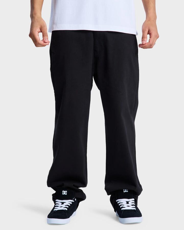 Image of Shoes. Product name - DC Shoes Mens Worker Relax Chino Pants Black in Black colour by brand - DC Shoes