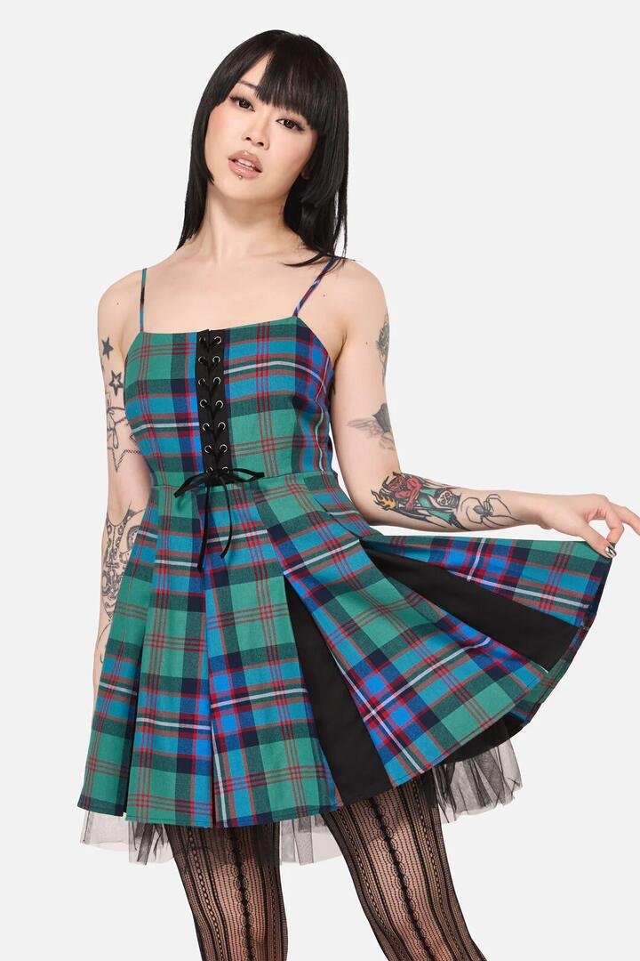 Image of Dresses. Productname: Diablo Goth Tartan Dress in Multi colour by brand - Black Friday