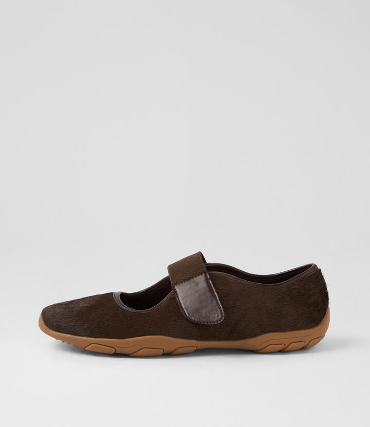 Image of Sneakers. Productname: Dafne Chocolate Pony Sneakers in Chocolate colour by brand - MOLLINI