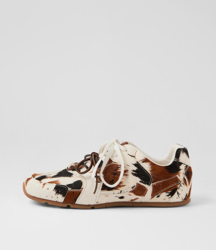 Image of Sneakers. Productname: Lissel White Brown Cow Pony Sneakers in White&Brown Cow colour by brand - MOLLINI