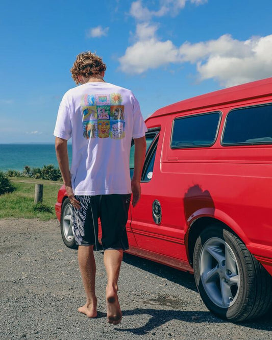 Image of T-Shirts. Product name - Volcom Mens Double Fantasy T-Shirt White in White colour by brand - Volcom