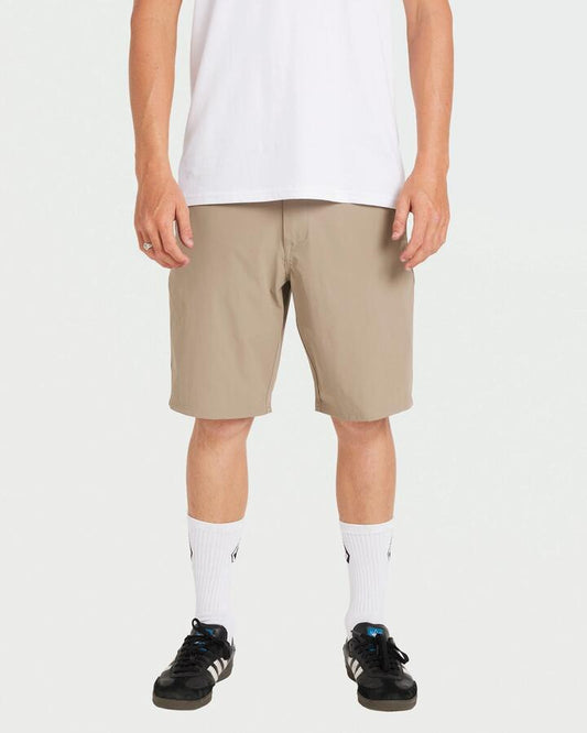 Image of a model wearing Shorts. Productname: Volcom Mens Frickin Cross Shred 20" Chino Shorts Brindle - in Brindle colour by brand - Volcom
