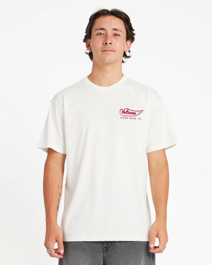 Image of T-Shirts. Product name - Volcom Mens Highbird T-Shirt Off White in Off White colour by brand - Volcom