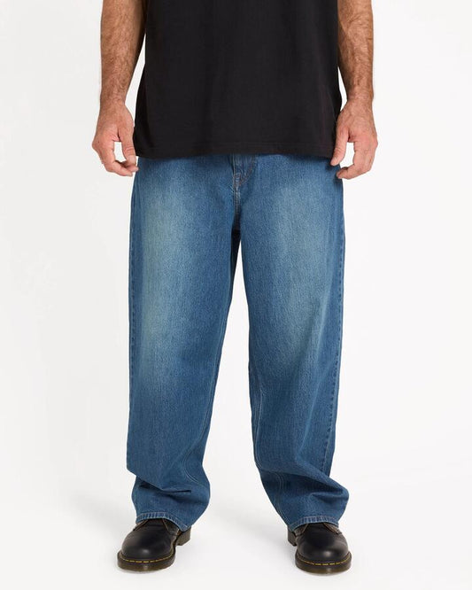 Image of Jeans. Product name - Volcom Mens Chillow Denim Jeans Park Blue in Park Blue colour by brand - Volcom