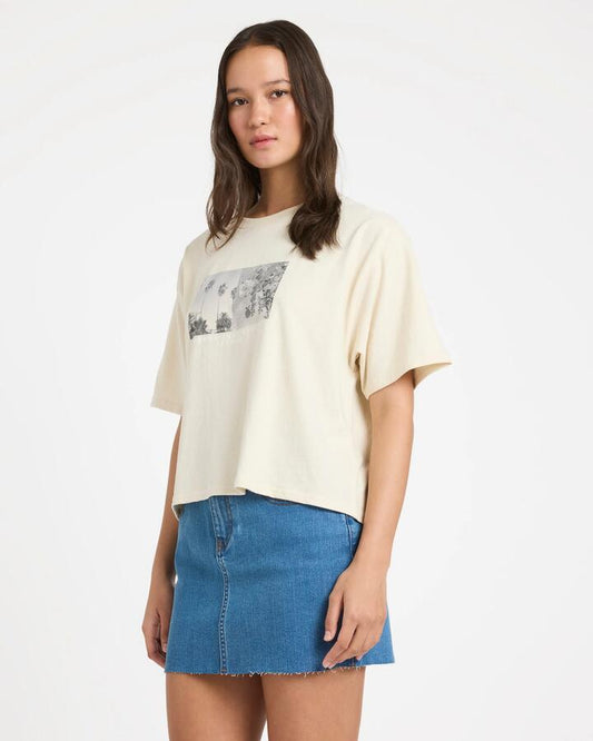 Image of T-Shirts. Productname: volcom Womens Bliss T-Shirt Vintage White - in Vintage White colour by brand - Volcom