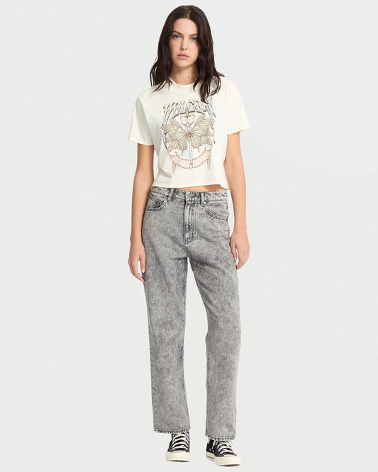 Image of Jeans. Productname: Volcom - Womens Daddio Denim Jeans - Grey Vintage - in Grey Vintage colour by brand - Volcom