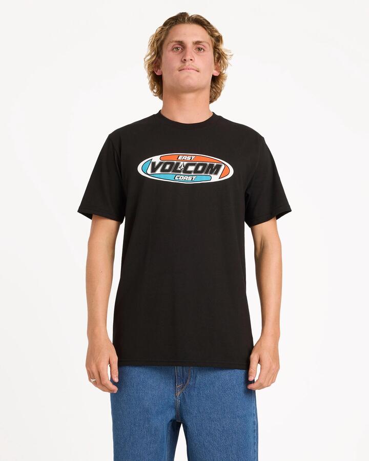 Image of T-Shirts. Product name - Volcom Mens Volcom East Coast T-Shirt Black in Black colour by brand - Volcom