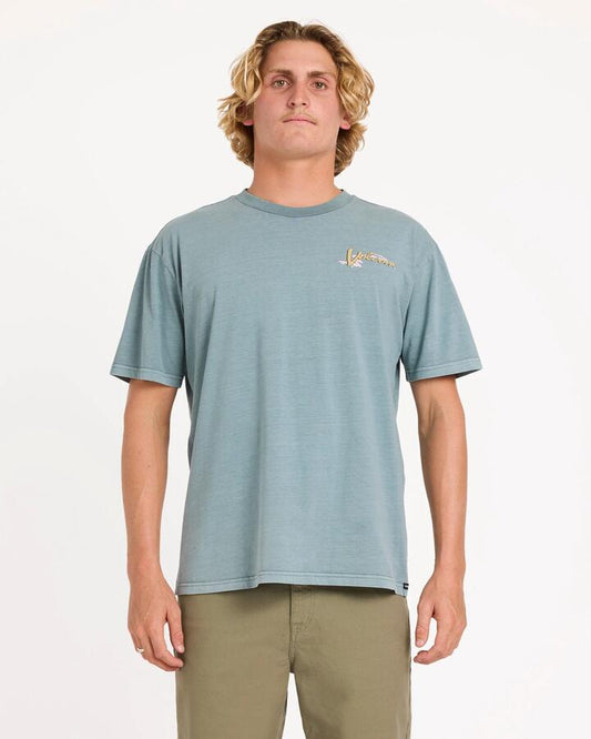 Image of T-Shirts. Product name - Volcom Mens Zorch T-Shirt Tradewinds in Tradewinds colour by brand - Volcom