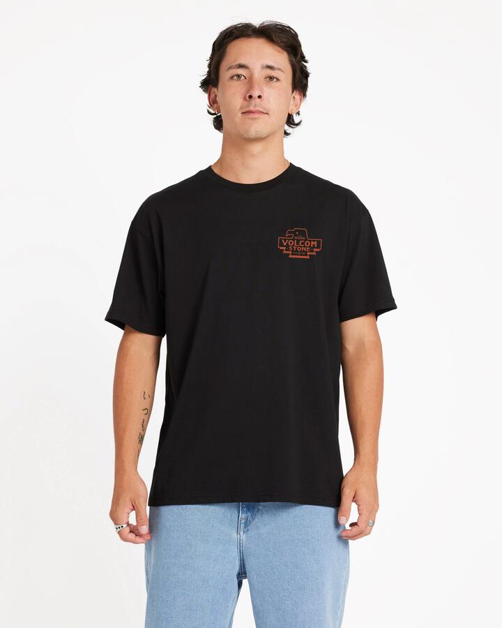 Image of T-Shirts. Product name - Volcom Mens Wingstone T-Shirt Black in Black colour by brand - Volcom