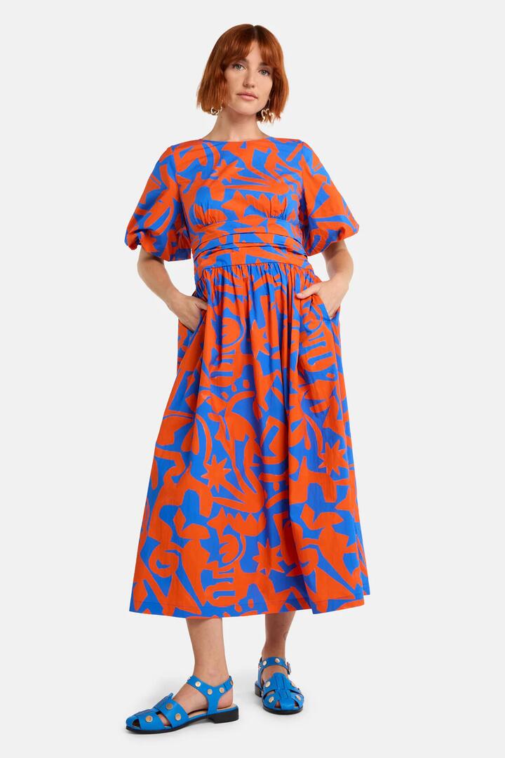 Image of Dresses. Product name - Firecracker Print Cotton Midi Dress in Print colour by brand - Gorman