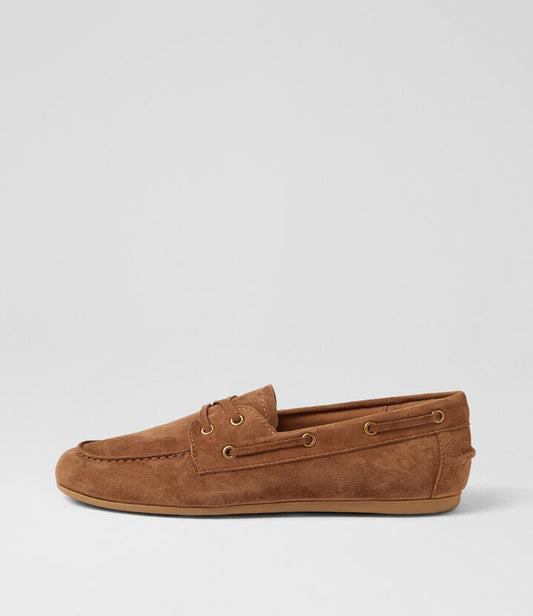 Image of Flats. Productname: Jerae Coffee Suede Loafers in Coffee colour by brand - MOLLINI