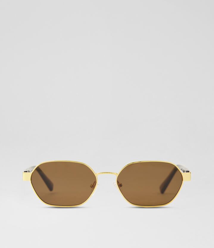 Image of Sunglasses. Productname: Ali Gold Metal Sunglasses in Gold colour by brand - MOLLINI