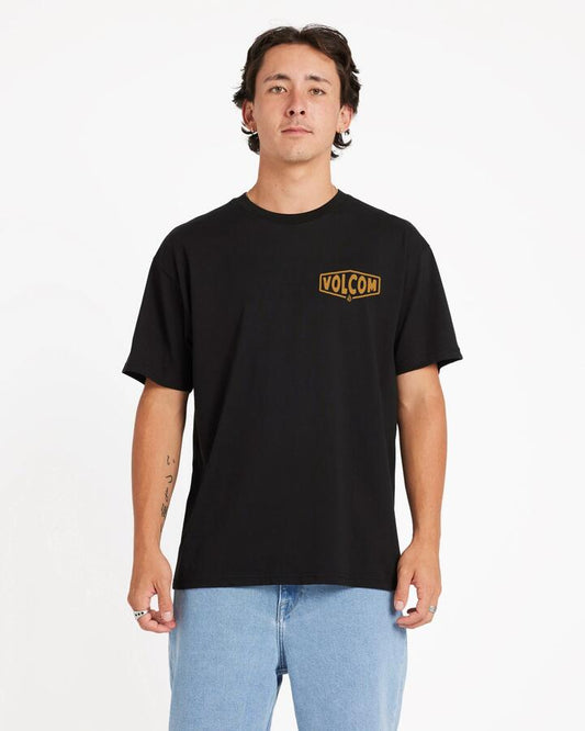 Image of T-Shirts. Product name - Volcom Mens Personal T-Shirt Black in Black colour by brand - Volcom