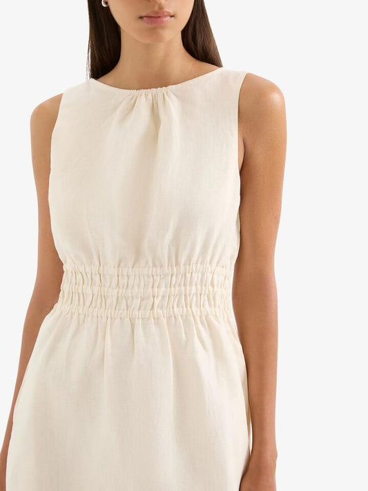 Image of Dresses. Productname: Nude Lucy Andri Linen Mini Dress in Chamomile colour by brand - Nude Lucy