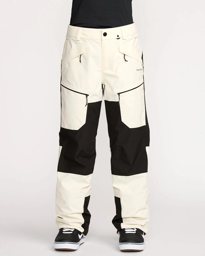 Image of a model wearing Pants. Productname: Volcom - Womens Stone Mica 20K Snow Pants - Bone - in Bone colour by brand - Volcom