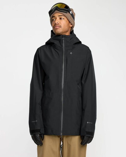 Image of Coats & Jackets. Product name - Volcom Mens Tester 3L Gore-Tex Snow Jacket Black in Black colour by brand - Volcom