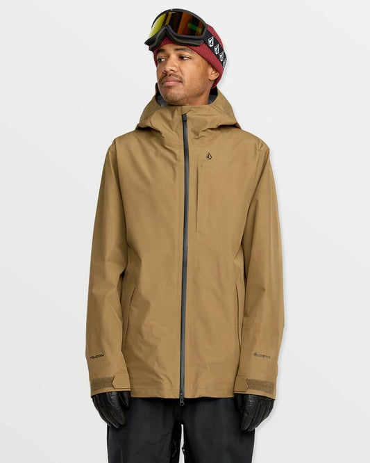 Image of Coats & Jackets. Product name - Volcom Mens Tester 3L Gore-Tex Snow Jacket Bronze in Bronze colour by brand - Volcom